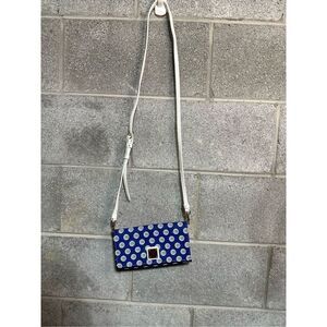 Dooney & Bourke Chicago Cubs Blue Leather Cross Body Clutch Bag Adjustable Strap